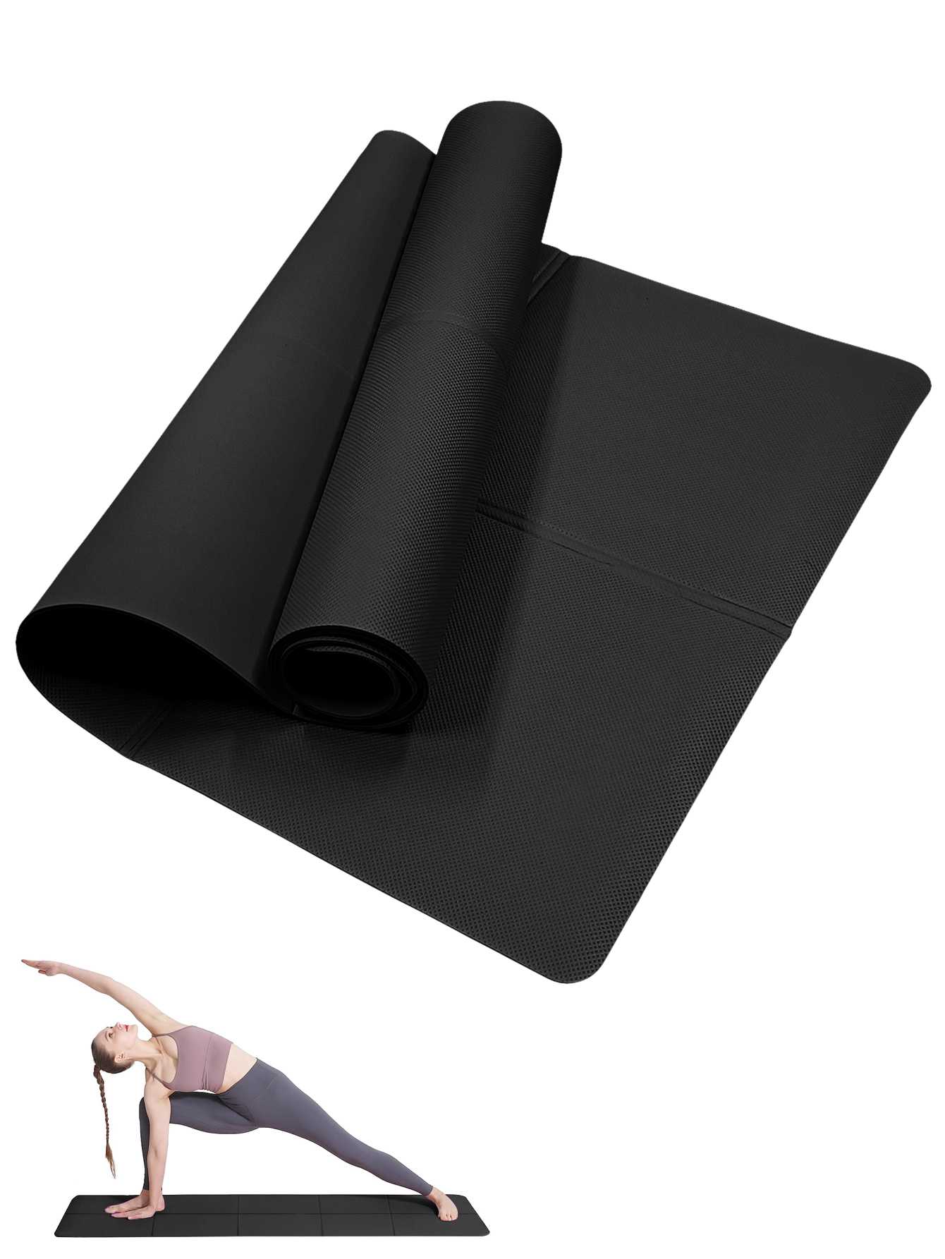 Gymnastics Mat Thick - Foldable Yoga Mat Black Eco Friendly