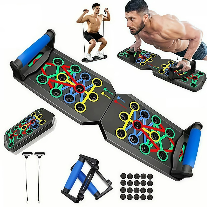 Home Gym Rig - Foldable Push Up Board with Resistance