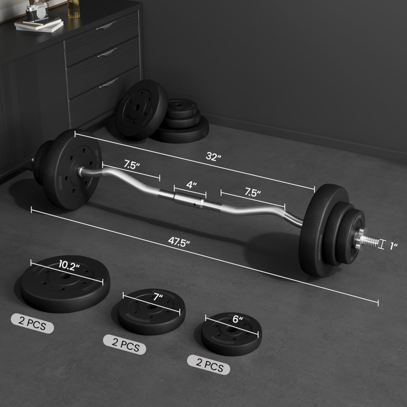 Barbell Set - Curl Bar & Weigh - Barbell Curl Bar recension och pris