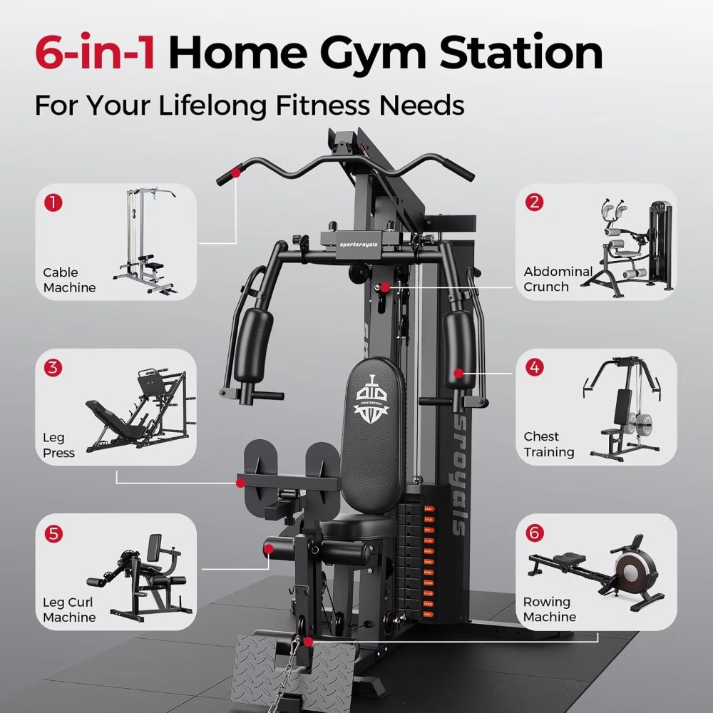 Multifunctional Home Gym 150LB - Home Gym Cable Machine With Weight Stack recension och pris