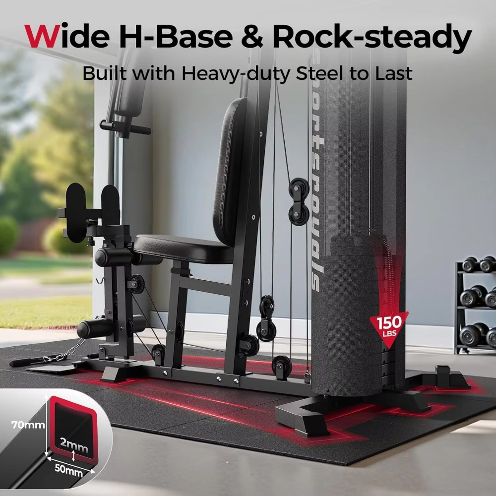 Multifunctional Home Gym 150LB - Home Gym Cable Machine With Weight Stack recension och pris