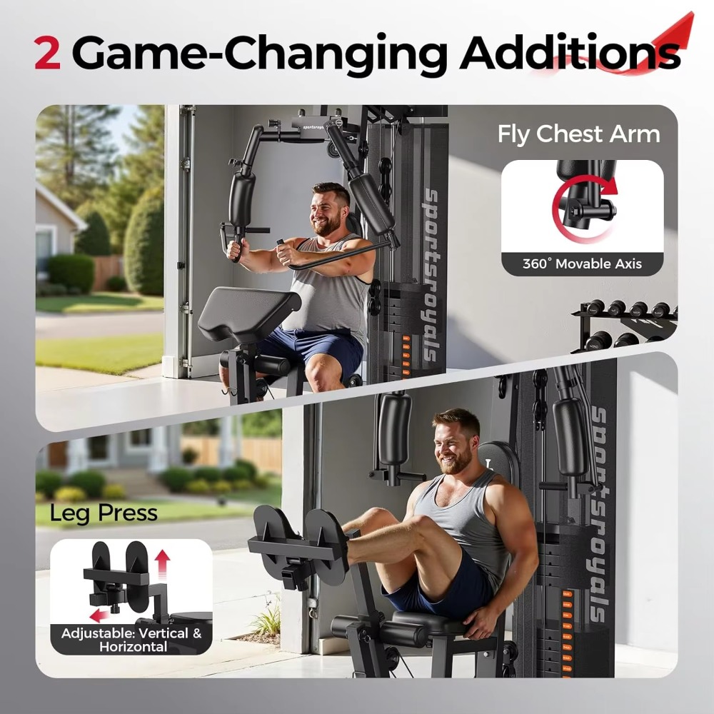 Multifunctional Home Gym 150LB - Home Gym Cable Machine With Weight Stack recension och pris