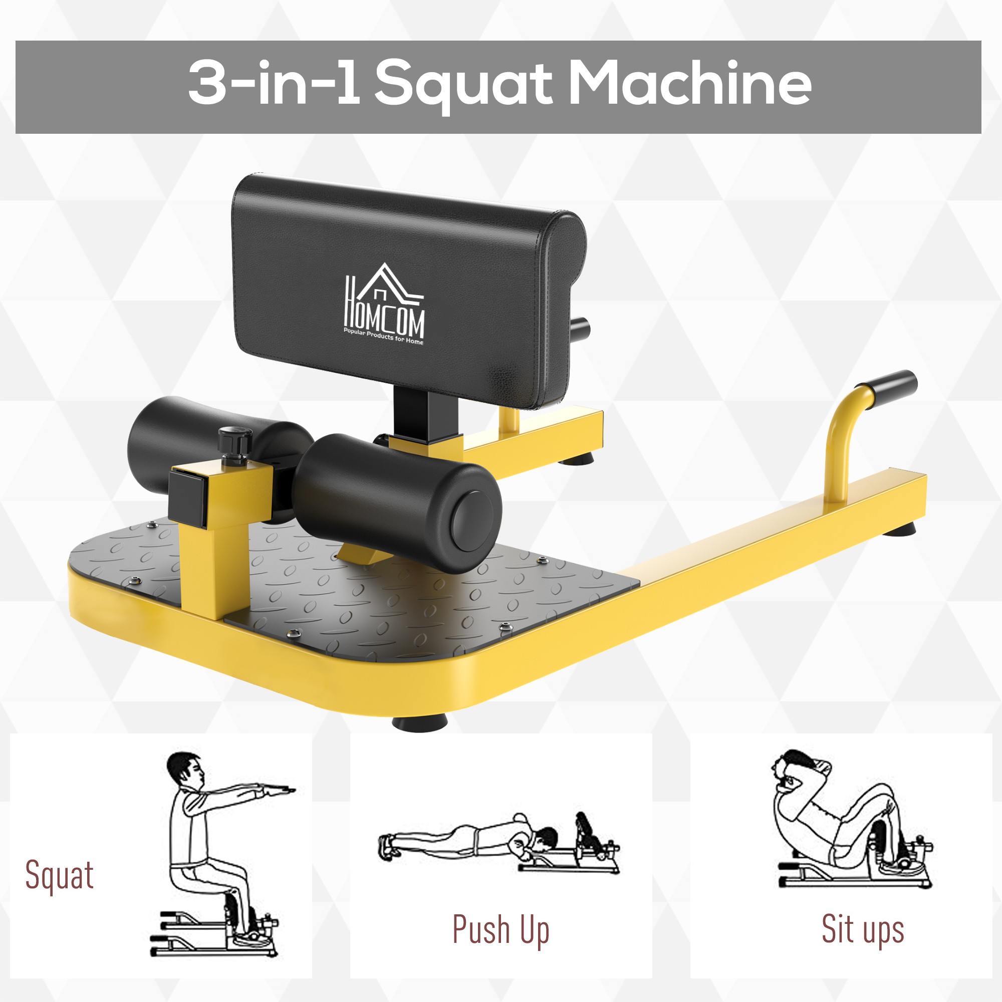3-in-1 Padded Push Up Sit Up D - Home Gym Yellow recension och pris
