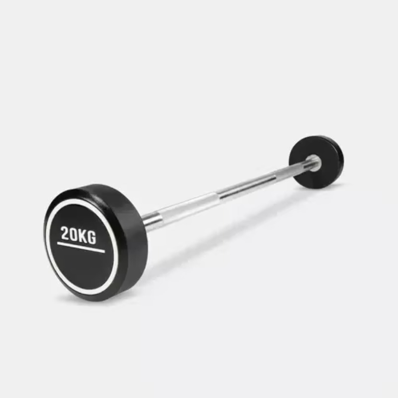 Round Rubber Coated Curl Fixed - Barbell Curl Bar recension och pris