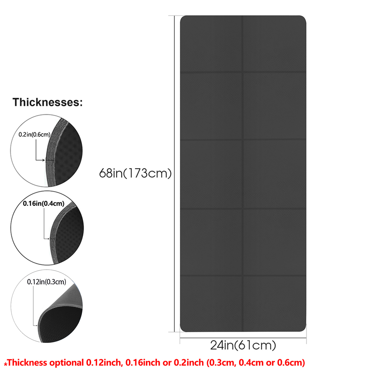 Foldable Yoga Mat Black Eco Fr - Gymnastics Mat Thick recension och pris