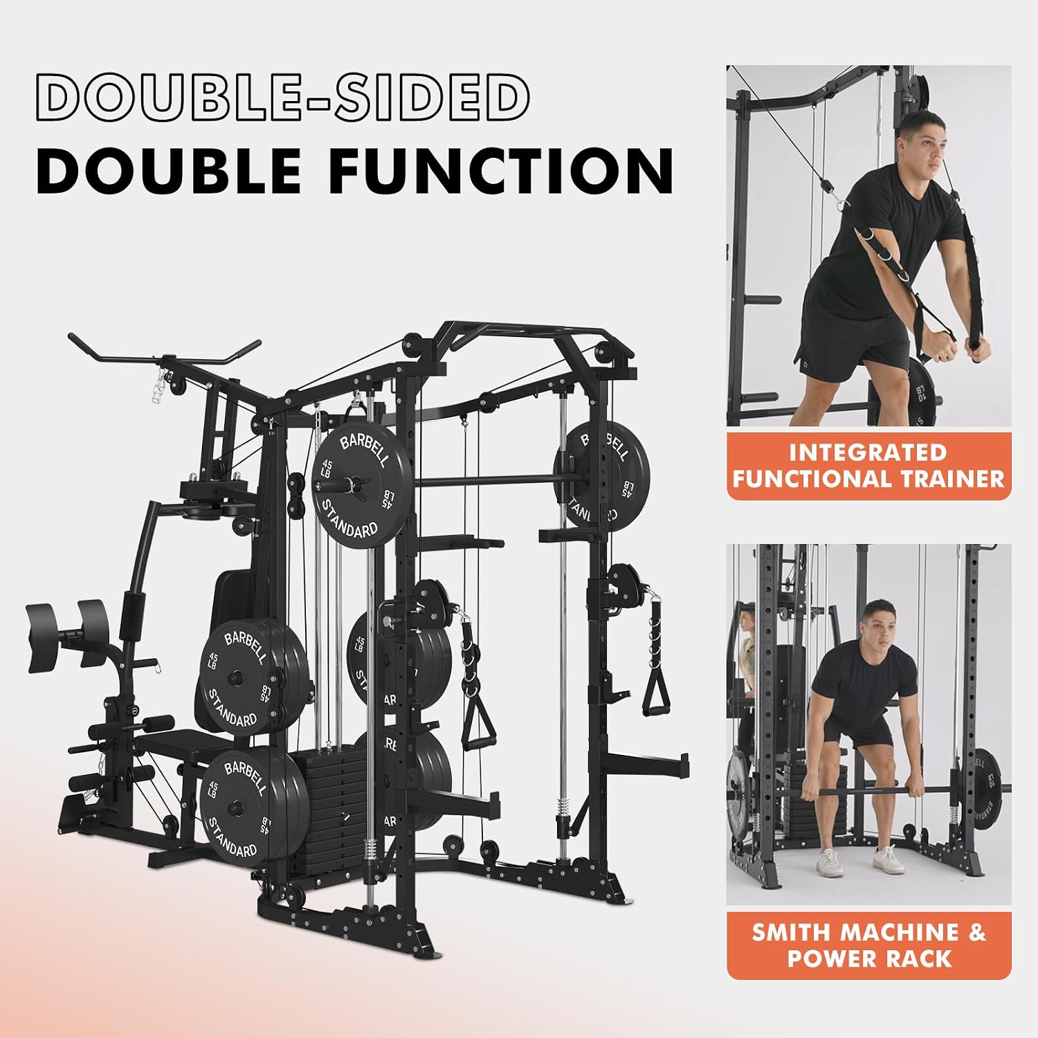 Dual-Station SmithΔ Machine Po - Home Gym Cable Machine With Weight Stack recension och pris
