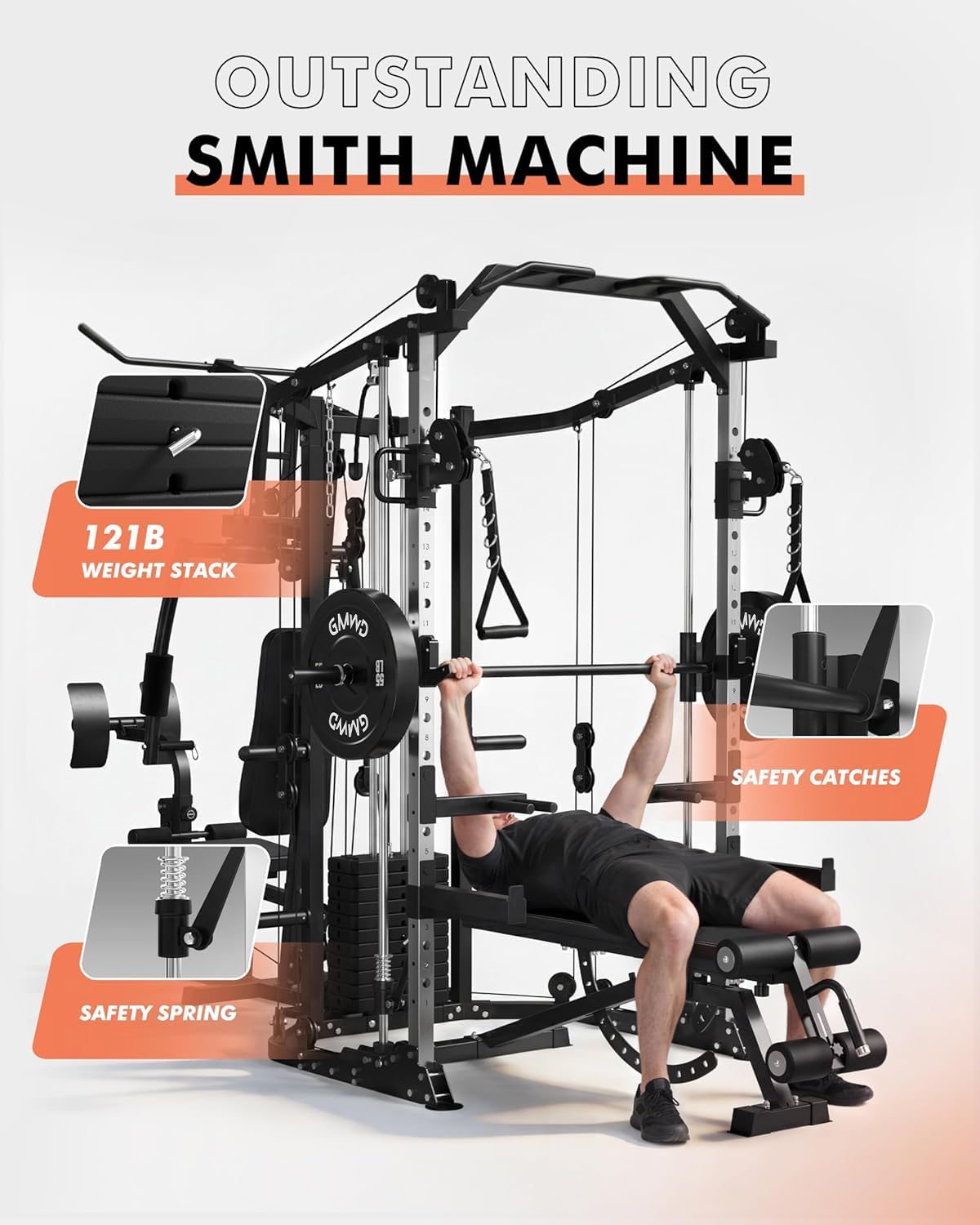 Dual-Station SmithΔ Machine Po - Home Gym Cable Machine With Weight Stack recension och pris